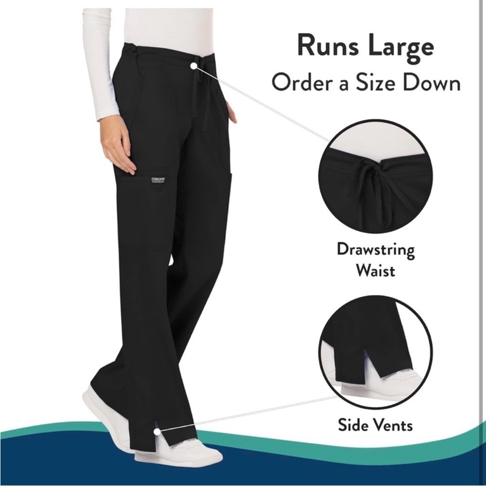 Cherokee Black Scrub Pants Workwear Revolution MidRise Pant - Picture 3 of 4